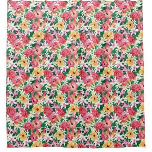 Tropischer Hibiskus-Blumenmuster 2 Duschvorhang