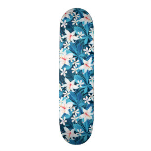 Tropischer Hibiskus-Blumenmuster Skateboard