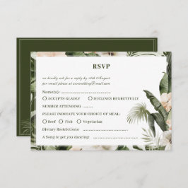 Tropischer Hibiskus boho pastel Wedding Rsvp Card