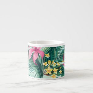 Tropischer Hibiskus: florales nahtloses Muster Espressotasse