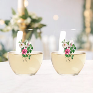 Tropischer Hibiskus Gastgeschenk Hochzeit Weinglas Ohne Stiel