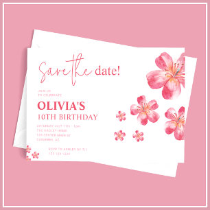 Tropischer Hibiskus Geburtstags-Save-the-Date Einladung