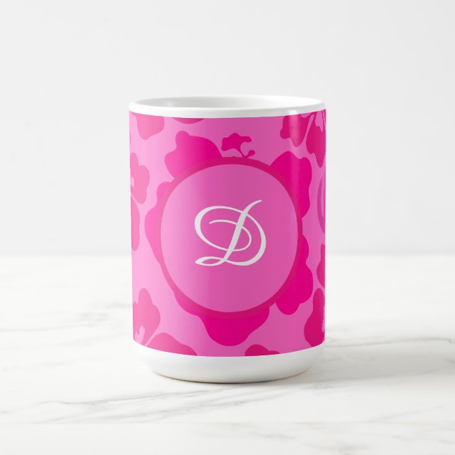 tropischer Hibiskus hawaii mädchenhafte Muster Kaffeetasse (Mittel)