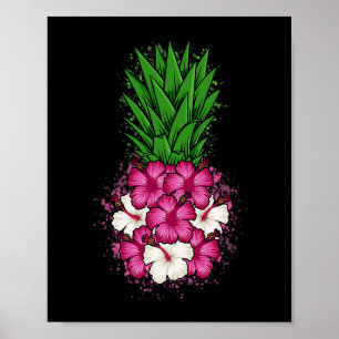 Tropischer Hibiskus Hawaiian Pineapel Aloha Hawaii Poster