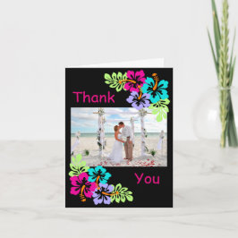 Tropischer Hibiskus - Hochzeit Dankeschön Note Car Dankeskarte