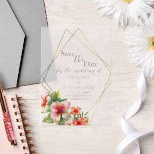 Tropischer Hibiskus Hochzeit speichern Sie das Dat