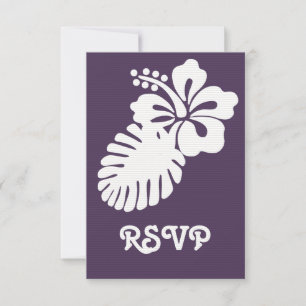 Tropischer Hibiskus in der Lila RSVP-Karte RSVP Karte