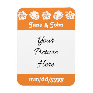 Tropischer Hibiskus in Orange Rett-the-Date Magnet