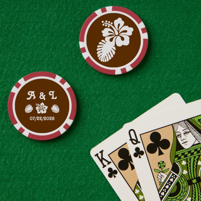 Tropischer Hibiskus in Schokolade Pokerchips (Pokertisch (doppelt))