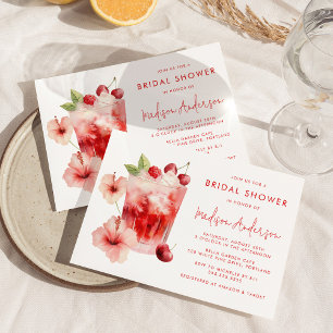 Tropischer Hibiskus-Kirsch-Cocktail-Junggesellinne Einladung