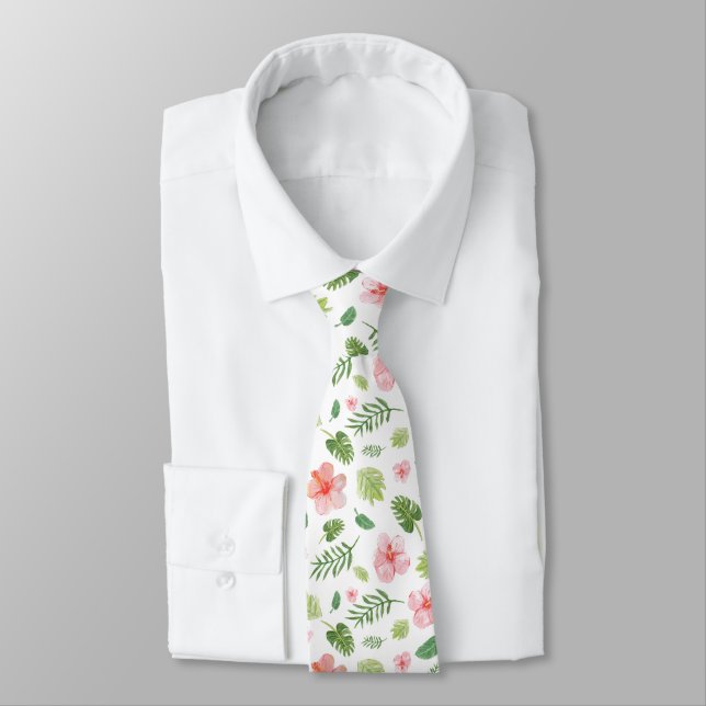 Tropischer Hibiskus Krawatte (Gebunden)