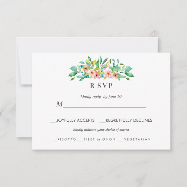 Tropischer Hibiskus | LUAU Wedding RSVP Essenswahl (Vorderseite)