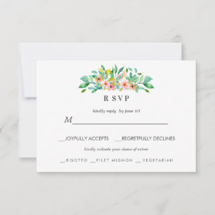 Tropischer Hibiskus   LUAU Wedding RSVP Essenswahl Karte