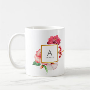 TROPISCHER Hibiskus-Monogramm für Giralfarben-Blum Tasse
