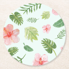 Tropischer Hibiskus Runder Pappuntersetzer