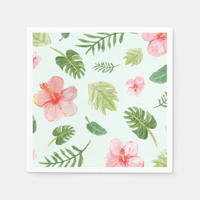 Tropischer Hibiskus Serviette (Vorderseite)