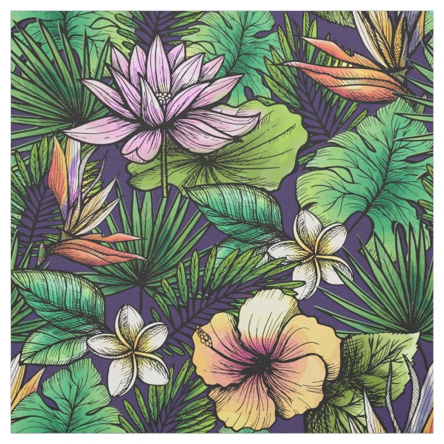 Tropischer Hibiskus Stoff (Muster)