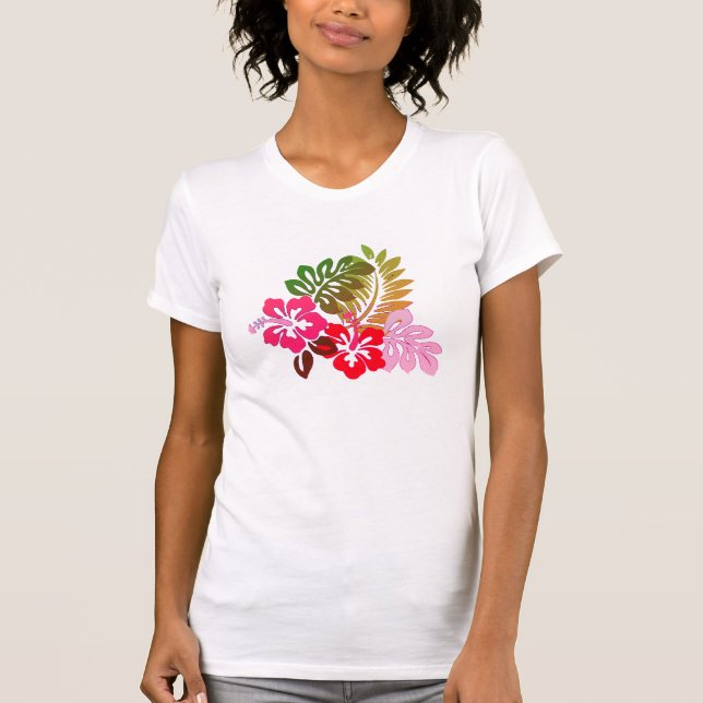 Tropischer Hibiskus T-Shirt (Vorderseite)