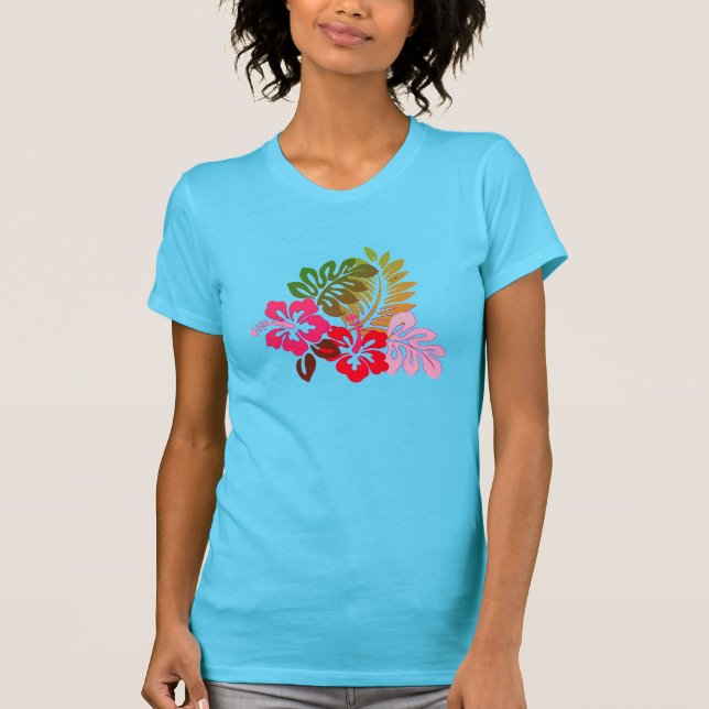 Tropischer Hibiskus T-Shirt (Vorderseite)