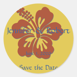 Tropischer Hibiskus Umschlag Aufkleber