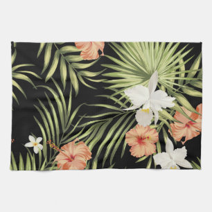 Tropischer Hibiskus: Vintage-Blumenmuster Geschirrtuch