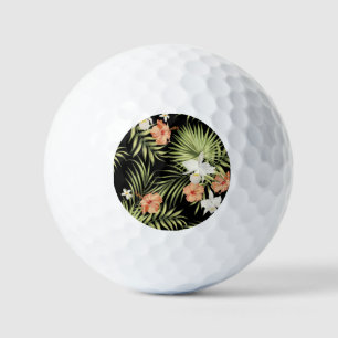 Tropischer Hibiskus: Vintage-Blumenmuster Golfball