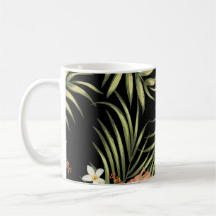 Tropischer Hibiskus: Vintage-Blumenmuster Kaffeetasse