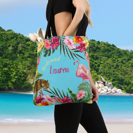 Tropischer Hibiskus Volldrucktasche