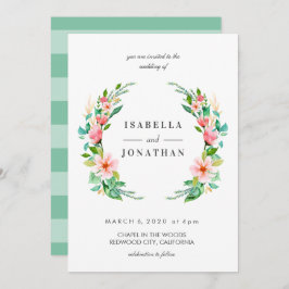 Tropischer Hibiskus | Wasserfarbenfrohe Trauung Einladung