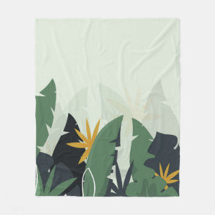 Tropischer Hintergrund mit Dschungel-Pflanze. Palm Fleecedecke