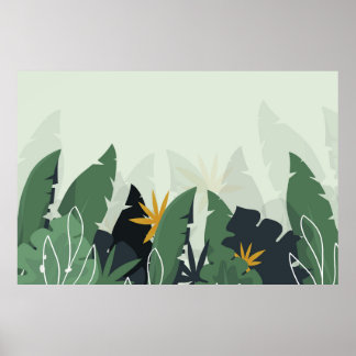 Tropischer Hintergrund mit Dschungel-Pflanze. Palm Poster