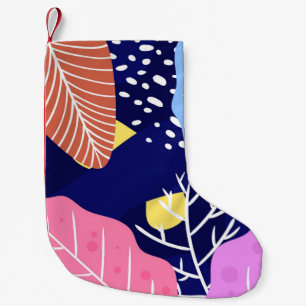 Tropischer Hintergrund mit Dschungelpflanzen. Palm Kleiner Weihnachtsstrumpf