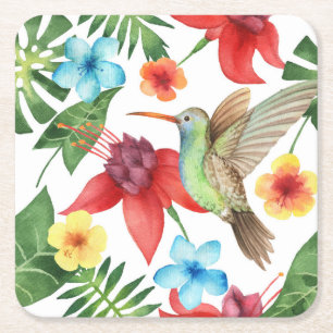 Tropischer Hummingbird 2 Rechteckiger Pappuntersetzer