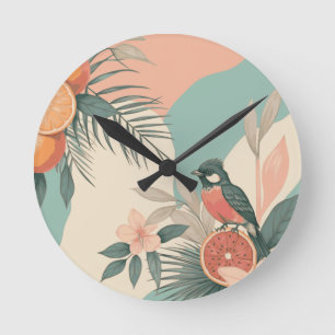 Tropischer Hummvogel Runde Wanduhr