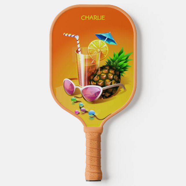 Tropischer individuelle Name Pickleball Schläger (Vorderseite)