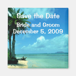Tropischer Insel-Save the Date Magnet