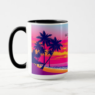 Tropischer Insel-Sonnenuntergang in der goldenen S Tasse