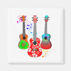Tropischer Insel-Ukulele-Spieler Musik Magnet