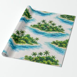Tropischer Inselpalmenbaum Geschenkpapier