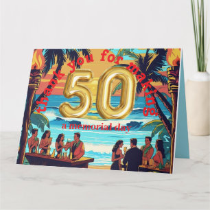 Tropischer Inselstrand Tii luau Dankeskarte
