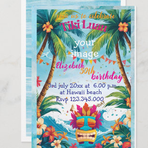 Tropischer Inselstrand Tii luau Einladung