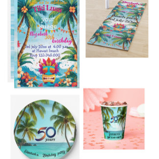 Tropischer Inselstrand Tii luau Einladung