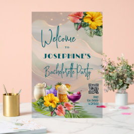 Tropischer Junggeselinnen-Abschied Acrylschild