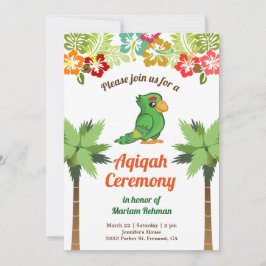 Tropischer Jungle Forest Baby Parrot Aqiqah Einladung