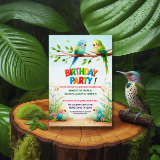 Tropischer Jungle Geburtstagsparty Einladung für K