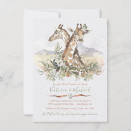 Tropischer Jungle Giraffe Kinderdusche Einladungen