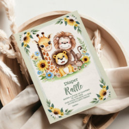 Tropischer Jungle Safari Raffle Diapper Begleitkarte