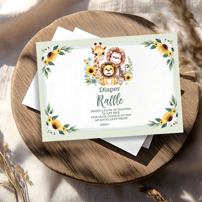 Tropischer Jungle Safari Raffle Diapper Begleitkarte (Von Creator hochgeladen)