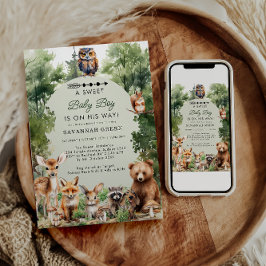 Tropischer Jungle Safari Tiere Kinderdusche Einladung