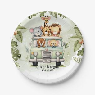 Tropischer Jungle Safari Tiere Kinderdusche Pappteller